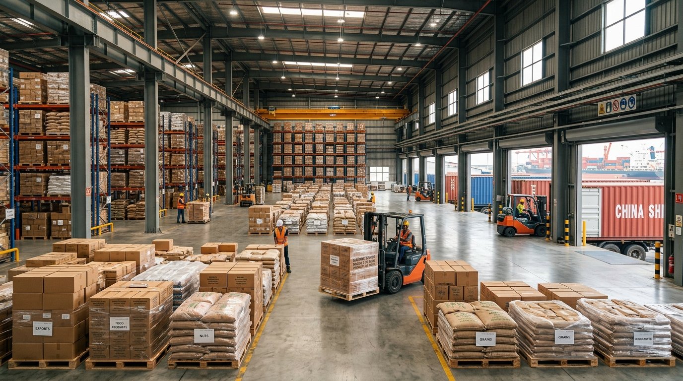 Export logistics container dispatch facility